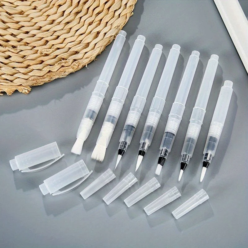 7Pcs/set Watercolor Brush Pens Water Brush Pens Refillable Watercolor Brush Pens Water Paint Brushes for Watercolor Painting