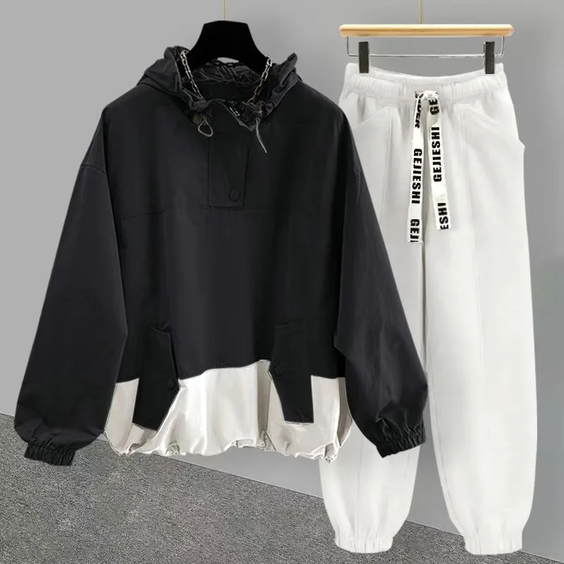 ARENS-ropa de calle para hombre, traje de dos piezas, chaqueta con capucha + Pantalones de cintura elástica, pantalones Cargo Harajuku, conjuntos de 2 piezas, trajes para hombre