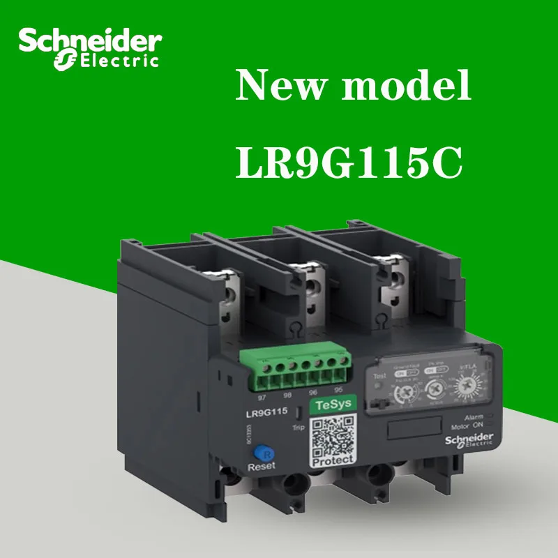 

Schneider Electronic thermal overload relay, new model LR9G115C set current 28-115A Old model LR9F5367 motor protection 50/60hz