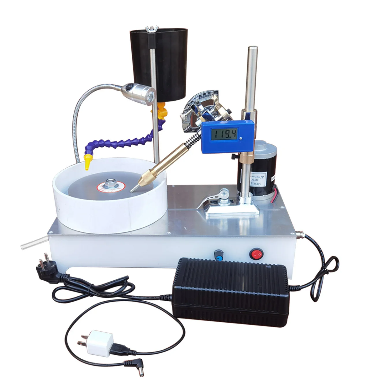 

High-Precision Angle Digital Display Gemstone Grinding Machine Manipulator Gem Faceting Machine Handle 96 Index Gear