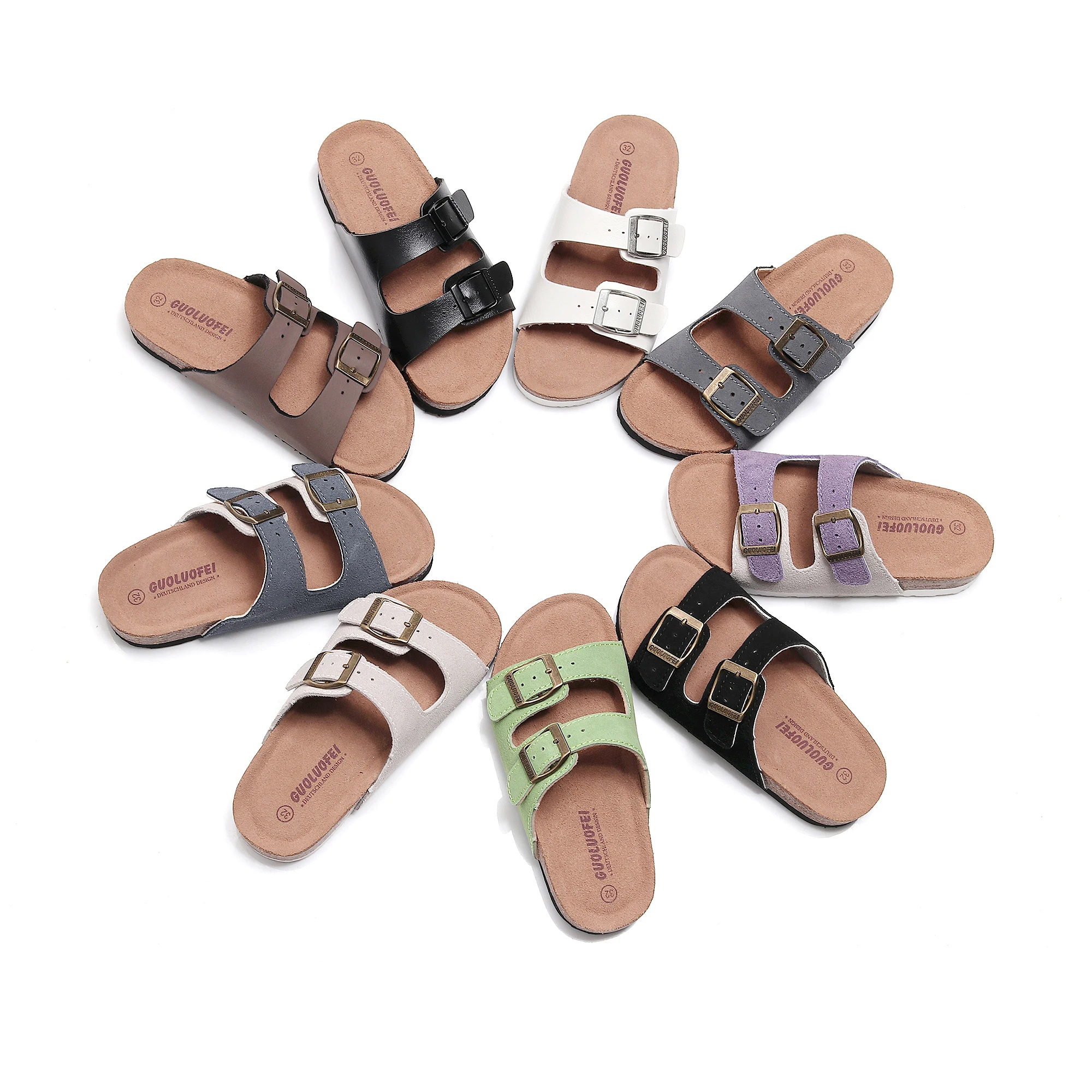 GuoLuoFei New Women Men Summer Beach Slide Sandals Casual Soft Cork Slippers Flip Flops Comfort Home Couples Outside Shoes