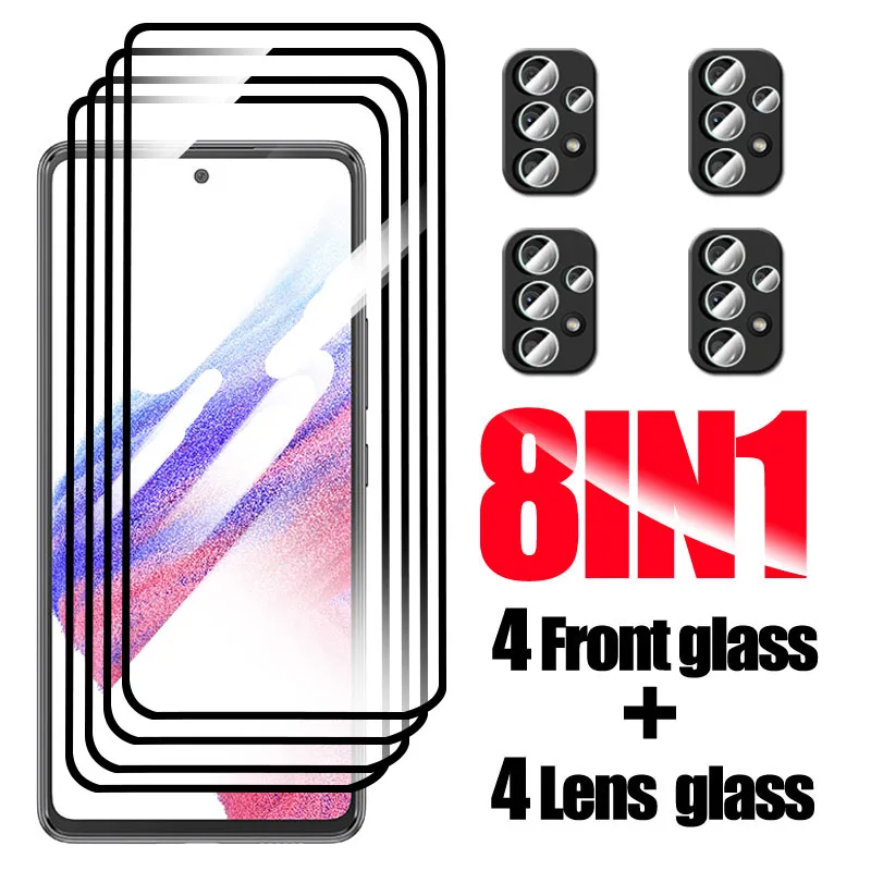 8in1 for samsung a53 5g protective glass for galaxy a53 a 53 53a screen protector sansung a53 a535g sm-a536u a536u safety glass