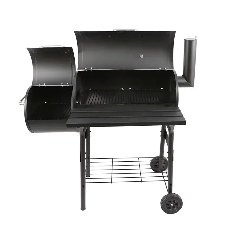 Wholesale Vertical Offset Charcoal Grill Modern Iron Powder Coated Commercial Grill Flame Safety Device Easy to Assemble