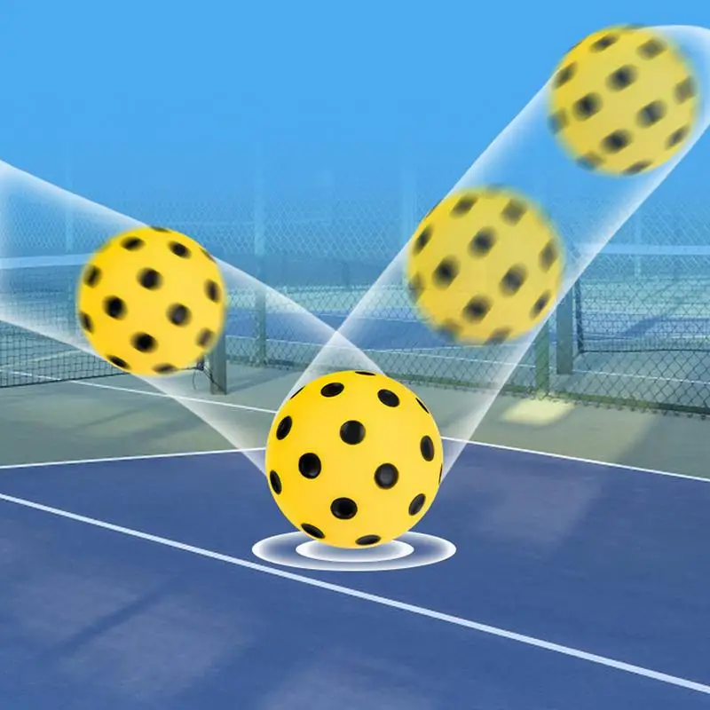 Silent Pickleball Balls 74 มม.โฟม Soft Pickleball Ball ในร่ม Noiseless สม่ําเสมอ BOUNCE Practice Pickleballs