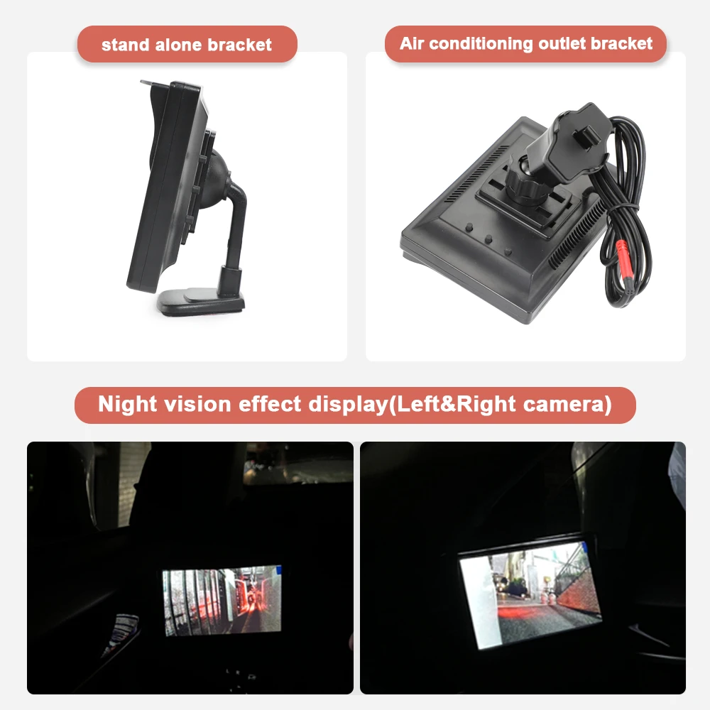 TEENRAM 5 Inch HD Mirror Monitor Car Digital Side View System with 720P Night Vision Camera Blind Spot Waterproof Accessories - Image 3