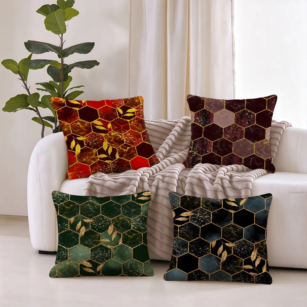 Personality Cool Hexagon cushion cover Square Office Bedroom Headboard Sofa Living Room Backrest Cushions Sleeping
