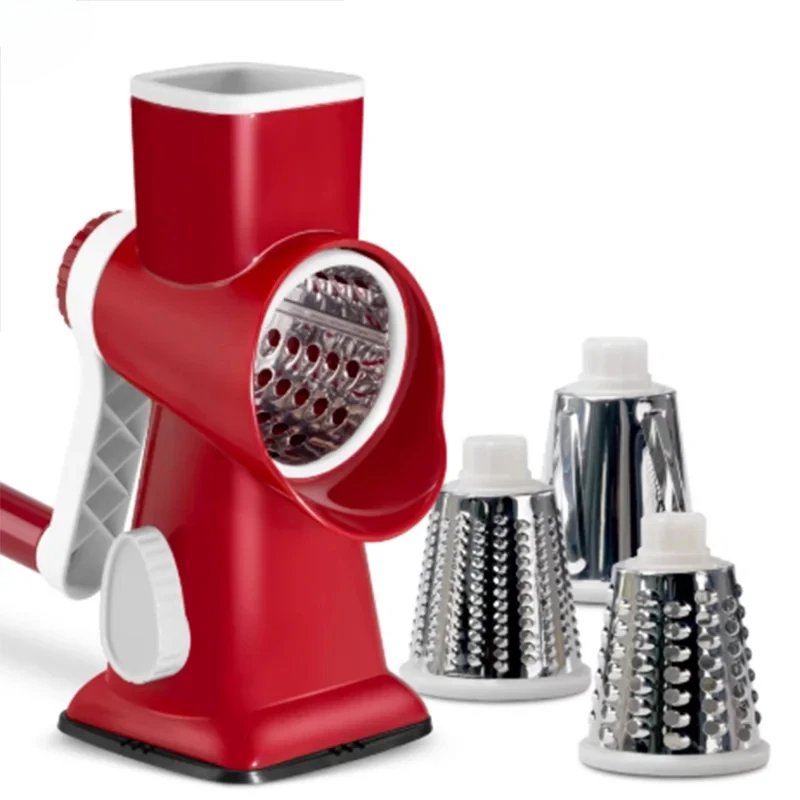 3-in-1 rotary cheese slicer, multifunctional manual vegetable slicer, peanut and nut grinder, cheese and vegetable slicer, trans