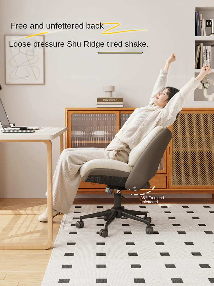 Computer Chair Thickened Seat Cushion Bedroom Makeup and Study Chair Can Be Lifted 360° Rotating Singel Sofa