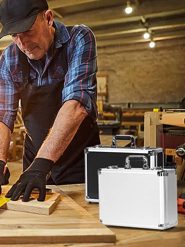 Portable Aluminum Tool Box Aluminum Alloy Small Storage Box Square Storage Organizer Safety Equipment Toolbox With Sponge