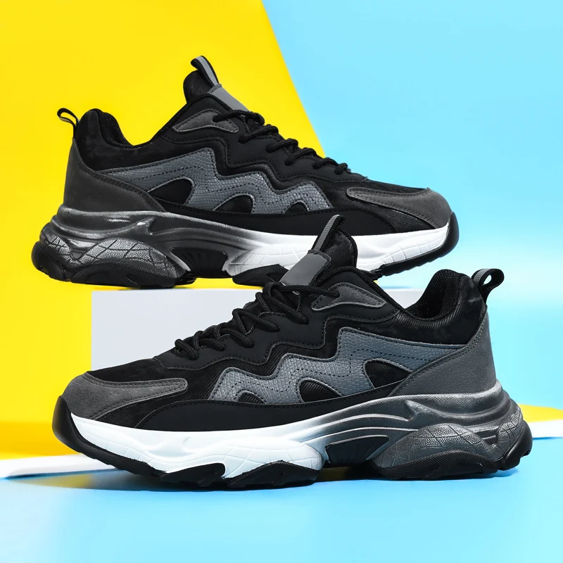 

New men's sports shoes casual versatile four season breathable light anti slip thick sole wear-resistant running casual sneakers