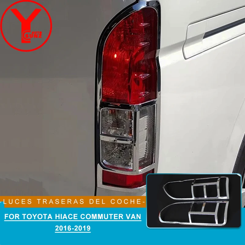 

ABS Chrome Tail Light lamp Cover For Toyota Hiace Commuter van 2016 2017 2018 2019 Car Decoration Accessories