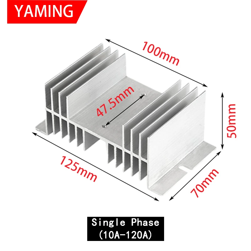 Solid State Relay Radiator Heat Sink Base SSR 10-200A Single/Three Phase Aluminum Accessory