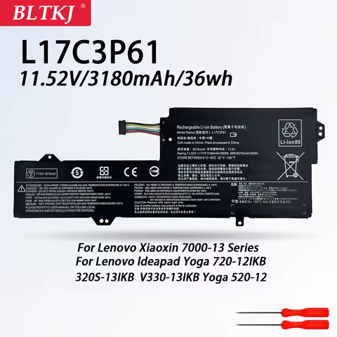 L17C3P61 Laptop Battery For Lenovo IdeaPad 320S-13IKB Xiaoxin 7000-13 Yoga 720-12 720-12IKB 520-12V 330S-13IKB 330-11IGM