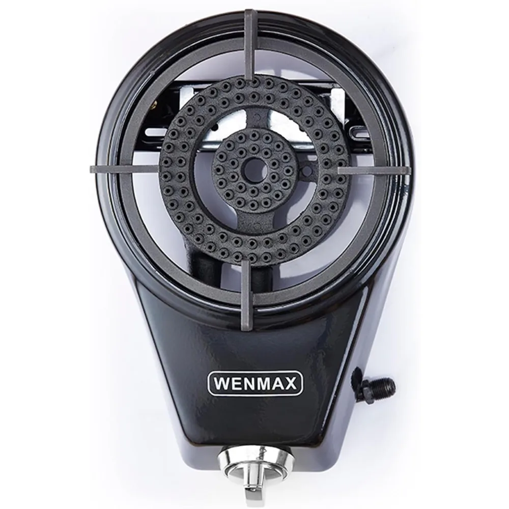 موقد بروبان بشعلة واحدة، موقد غاز محمول مع خرطوم محول البروبان، قيمة حرارية عالية 15000 وحدة حرارية بريطانية، حماية الصمام الذكي لـ