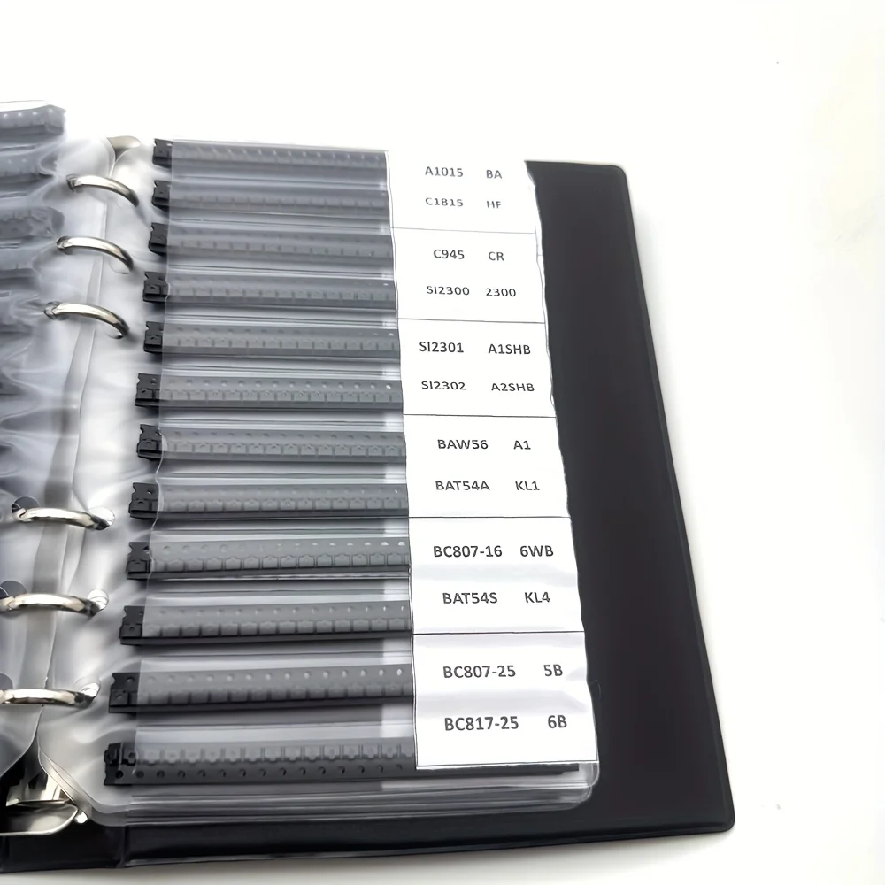 87 Values SOT-23 25/50PCS SMD SMT NPN PNP SOD 5551 2222 TL431 BC807 BC817 Transistor Diode Assortment Book Kit