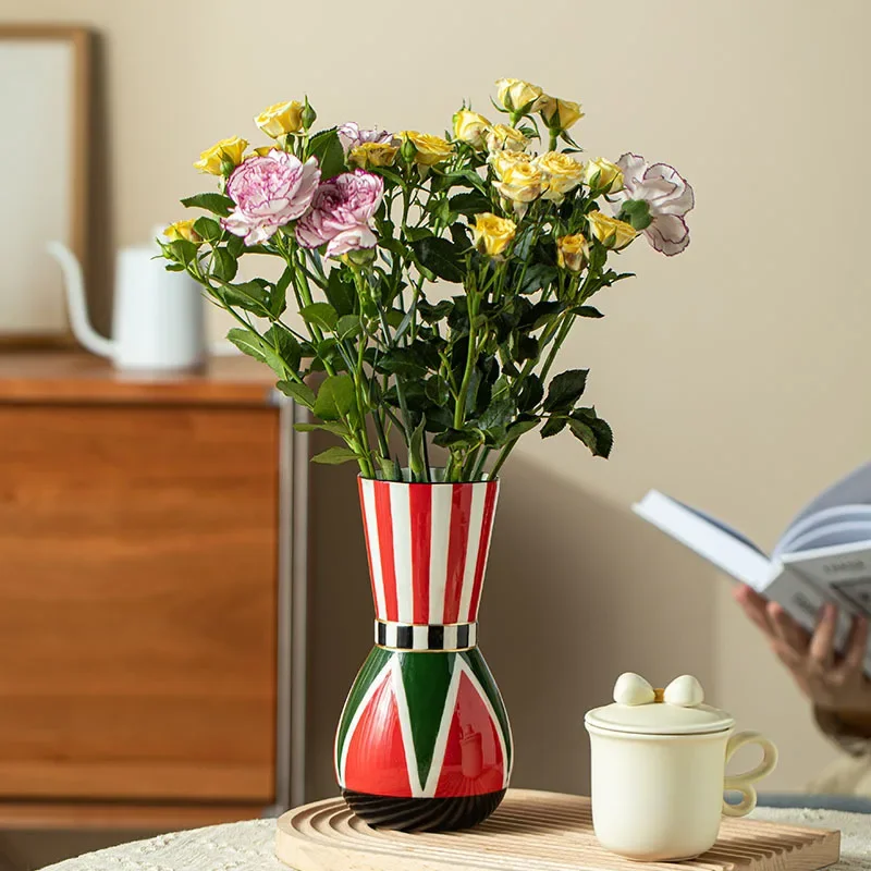 Nordic hand-painted ceramic vases, home decor ornaments, wide mouthed hydroponic flower pots, nordic decoration home objetos