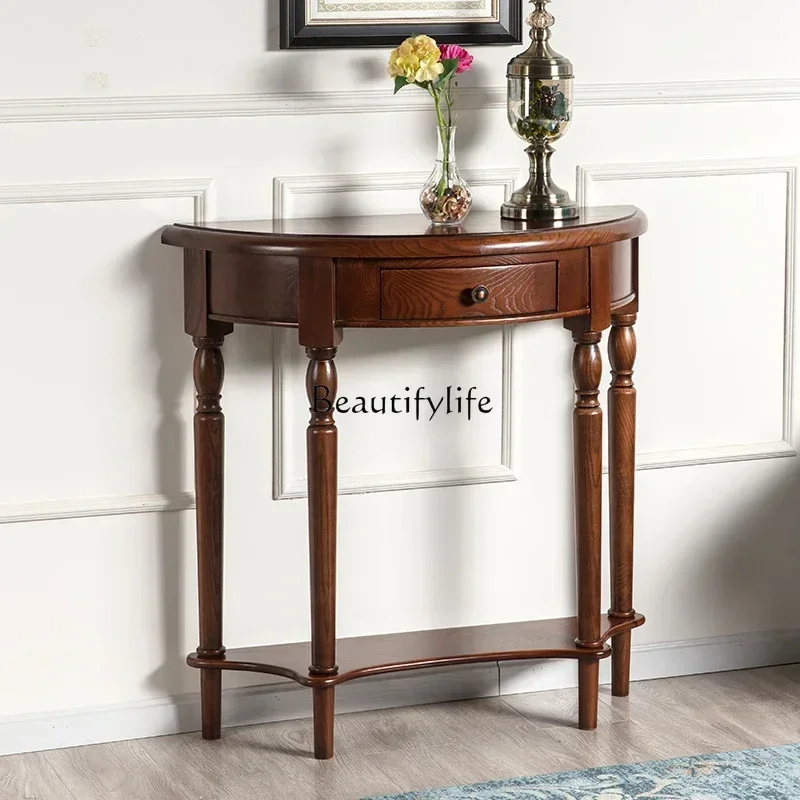 

ld 30American solid wood porch cabinet American retro back wall table