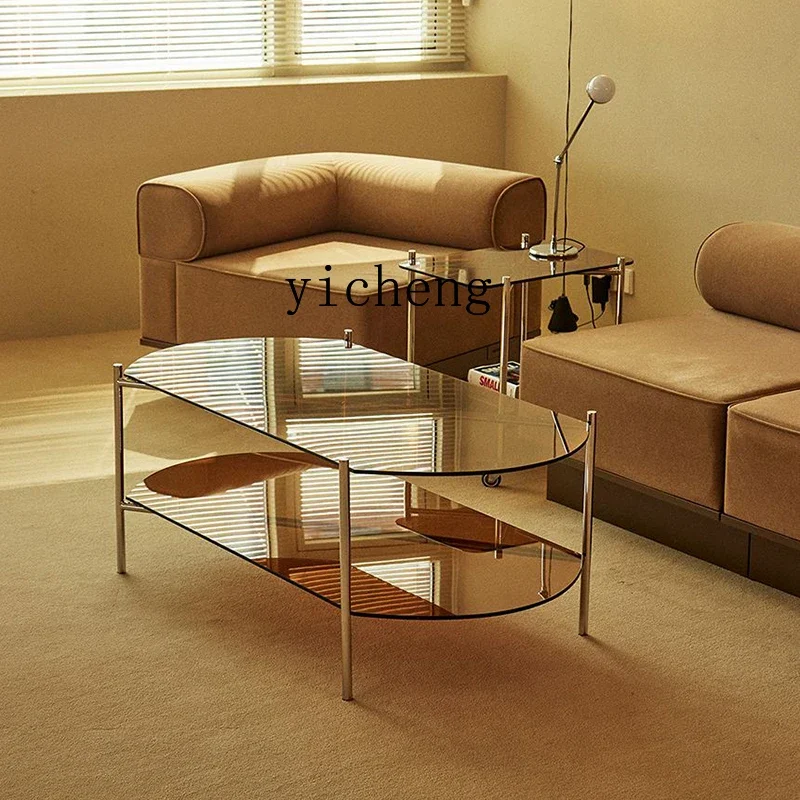 b11- stainless steel glass edge brown glass with wheels removable bedside table rack