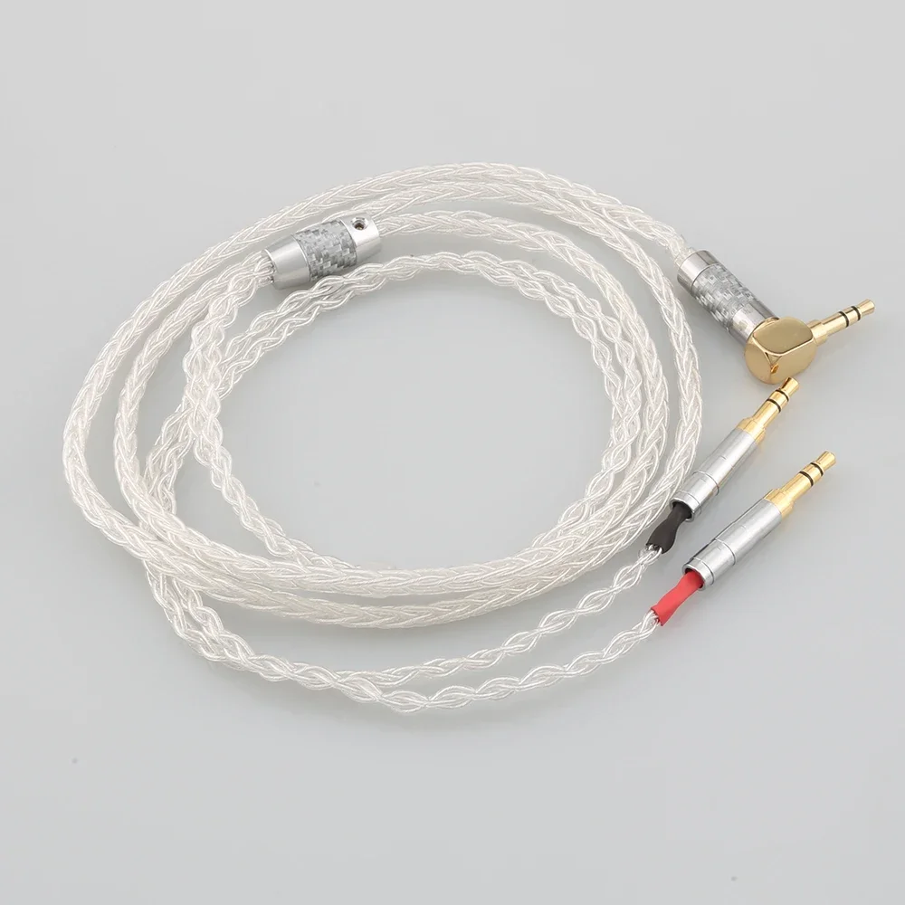 99% prata pura 8 núcleo fone de ouvido cabo para focal claro elear elex ellegia stellia fone de ouvido