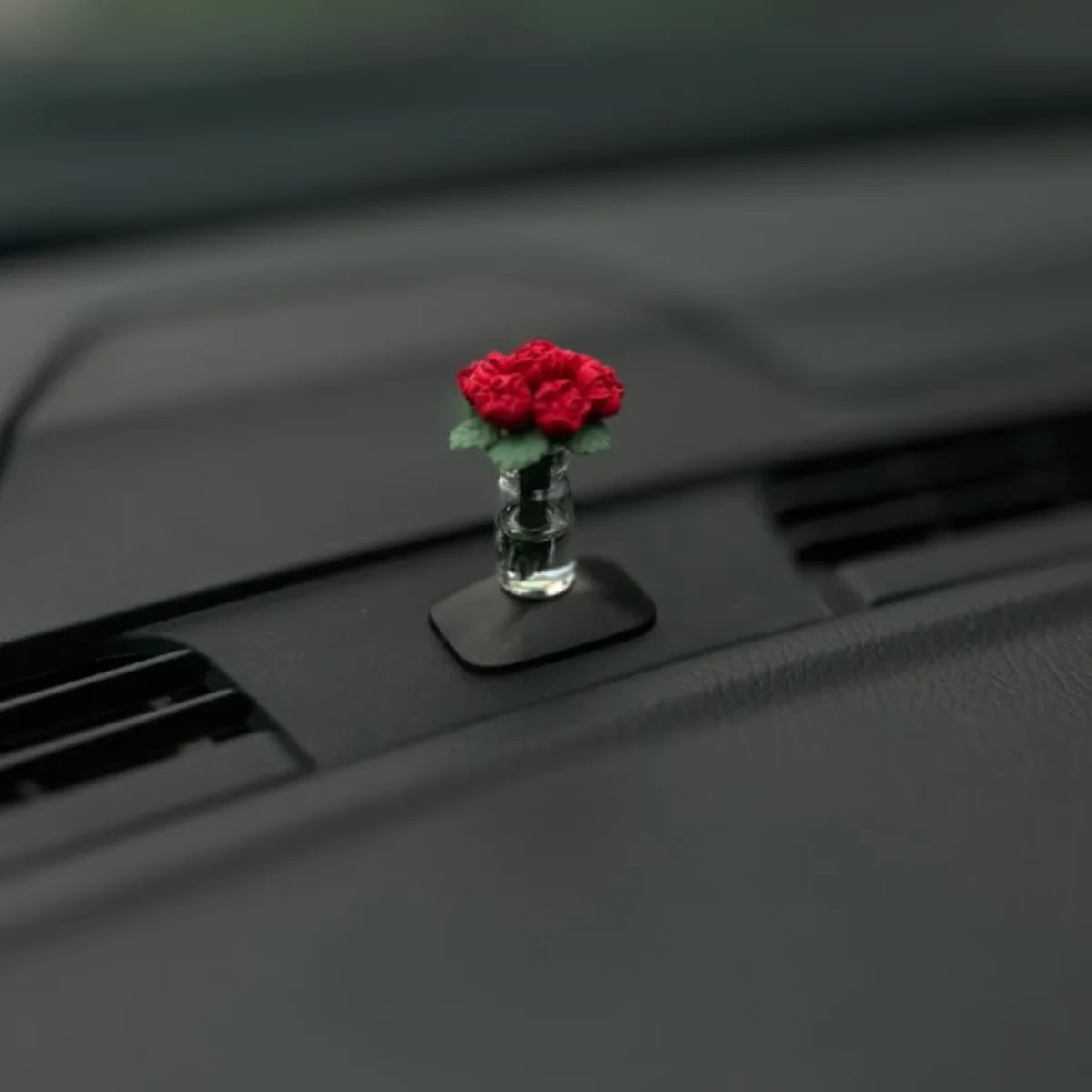 Bonito decoração interior do carro mini rosa girassol vaso auto console central decoração ornamentos para presentes do carro acessórios