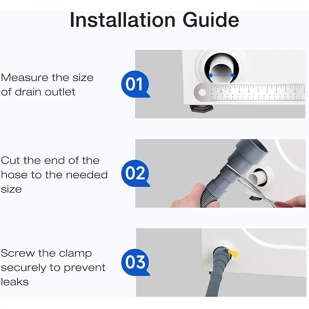 Professional EVA Washing Machine Drain Hose Flexible 1m 3 Meters 5m Washer Discharge Tube Corrugated Tube Extension Pipe Kitchen