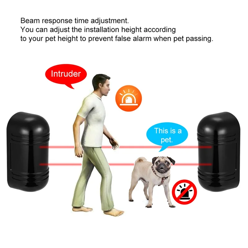 B03B-Wired Dual  Photoelectric Infrared Sensor Barrier Detector 100M Alarm Tamper Alarm For Park Burglar Alarm System