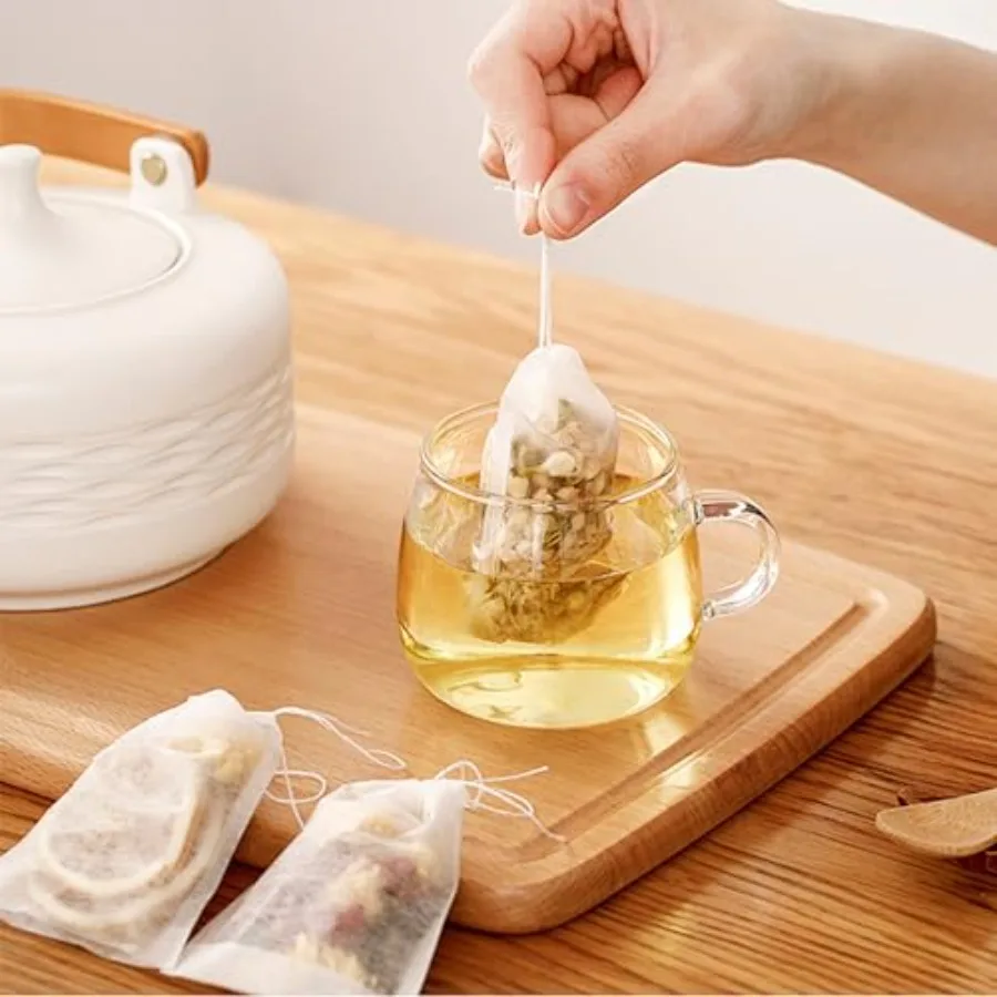 2000 قطعة أكياس تصفية الشاي أكياس تصفية الشاي القابل للتصرف لشاي أوراق فضفاضة الرباط كيس شاي فارغ أكياس القهوة مرشحات السائبة B