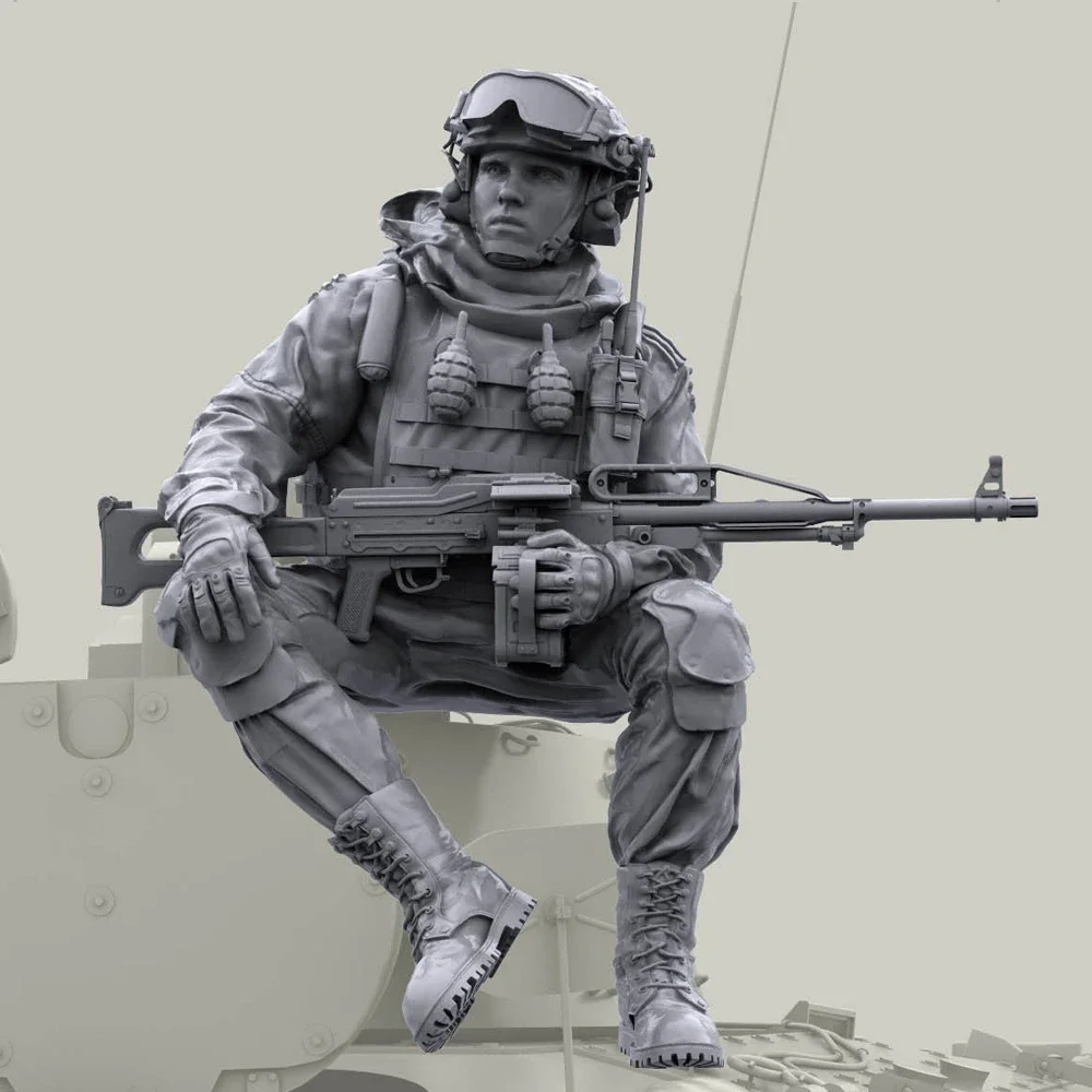 Ametralladora rusa moderna con Pecheneg MG, soldado modelo de resina, temas militares, kit sin montar y sin pintar, 1/35