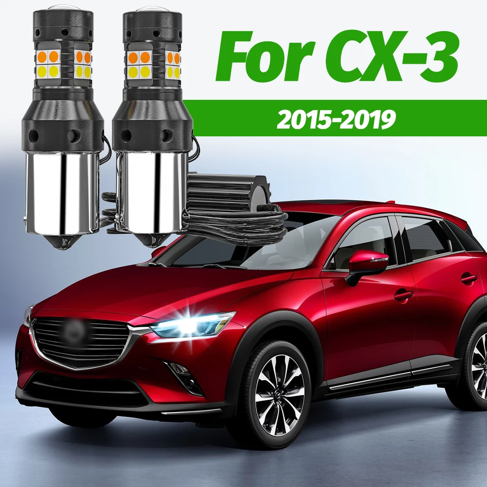 

2pcs Dual Mode Turn Signal+Daytime Running Light Accessories LED DRL For Mazda CX3 CX-3 CX 3 2015-2019 2016 2017 2018