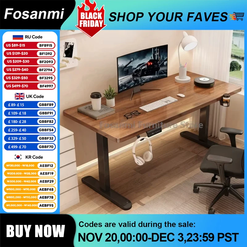 Scrivania da ufficio elettrica con regolazione dell'altezza con display Tavolo per computer ampio e robusto Sala da gioco per la casa Scrivania con movimento di alta qualità