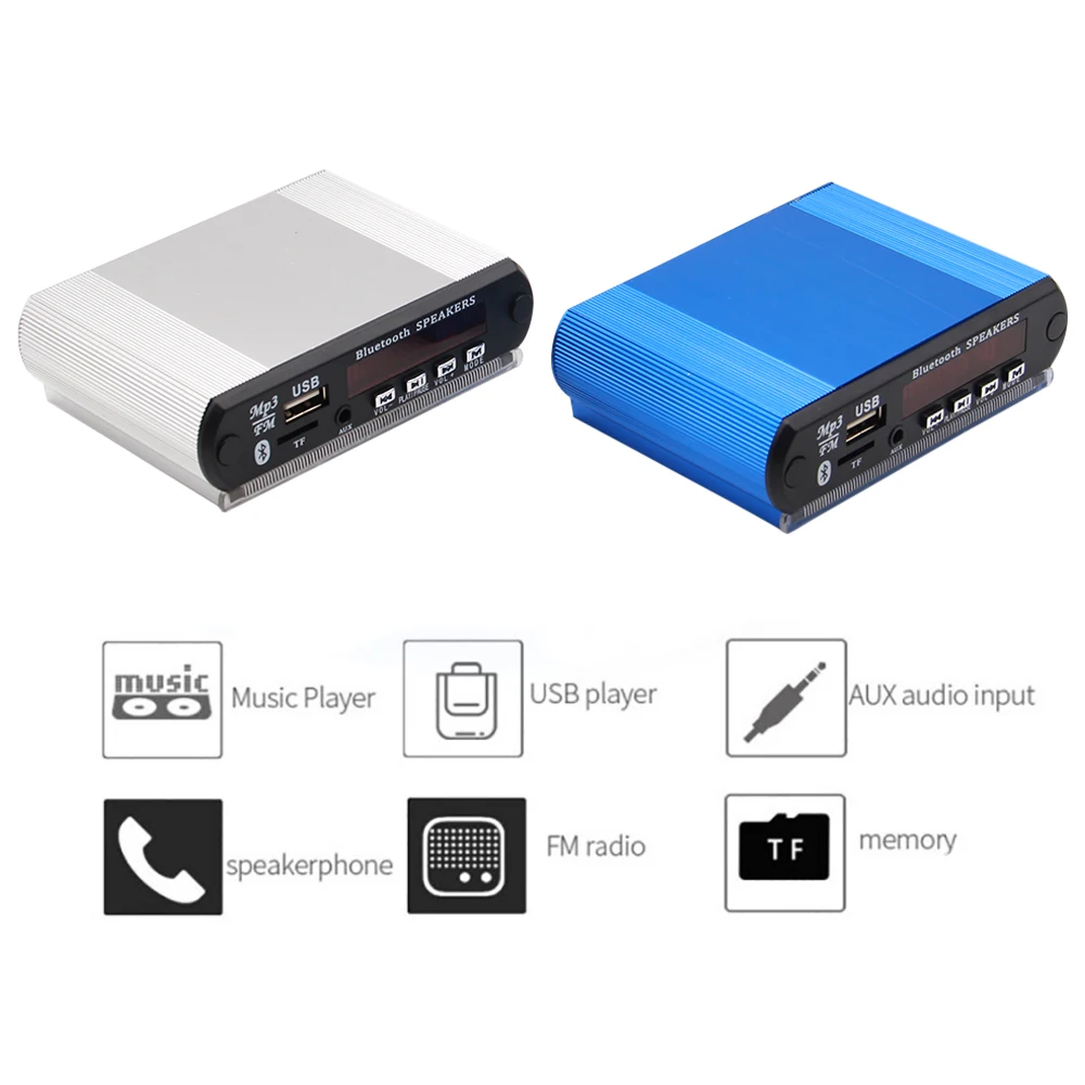 Bluetooth MP3 Decoder Board Module 12V USB TF FM Radio Module Wireless MP3 Player with Recording Function Car Kit
