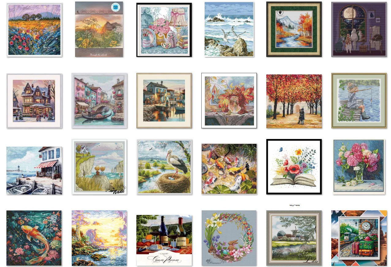 

Cross stitch Kit 14CT 18CT 25CT Canvas Cross Stitch DIY Embroidery Set DMC Threads Craft Water City Venice 43-43