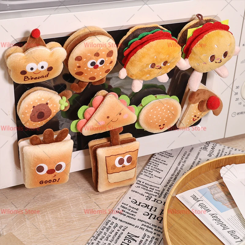 Cute Dessert Series Plush Toy Stuffed Food Cake Cookie Milktea Apple Peach Cartoon Fr uit Plush Fridge Magnets Kid Birthday Gift