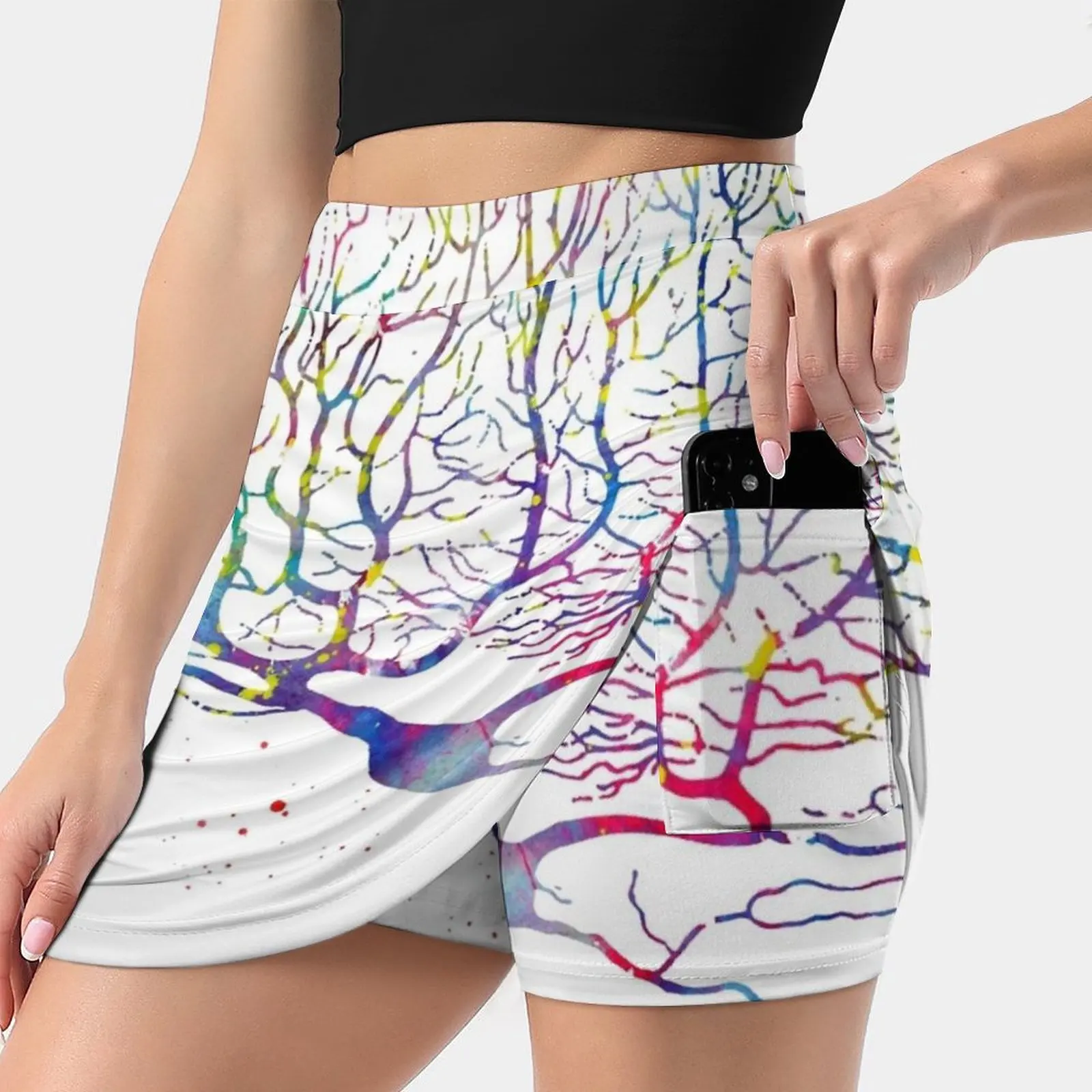 

Корейская модная юбка Purkinje Neuron, летние юбки для женщин, легкие брючные юбки, юбки Purkinje Neuron, акварельные, мозговое искусство