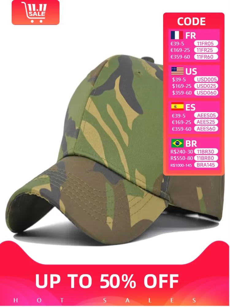 

Tactical Military Baseball Caps Camouflage Army Combat Paintball Men Women Outdoor Sport Adjustable Snapback Sun Hats