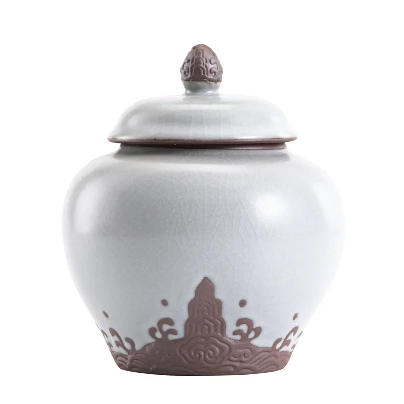 

Ceramic tea cans, packaging cans, empty box relief sealed storage cans