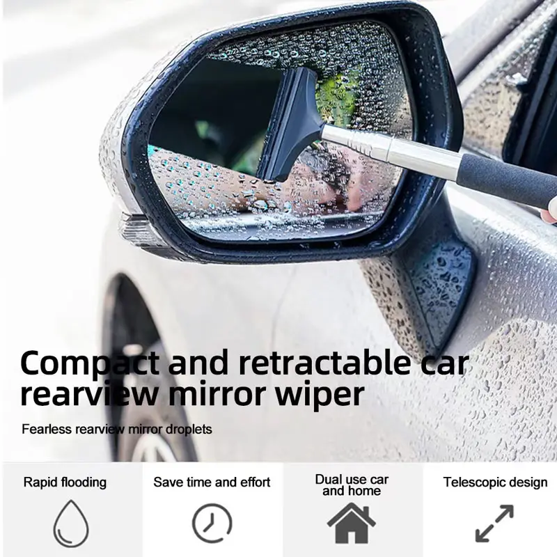 Multifunctional Car Rearview Mirror Telescopic Wiper Wiper Wash Car Window Front Windshield Rainproof Cleaning Brush Scraper