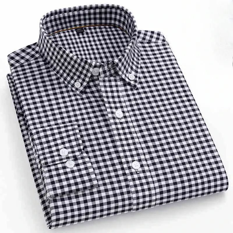 New In Shirt 100%Cotton Fashion Long Sleeve Shirts for Man Slim Fit Formal Plian Shirt Soft Casual Office Designer Plaid Clothes - Image 14