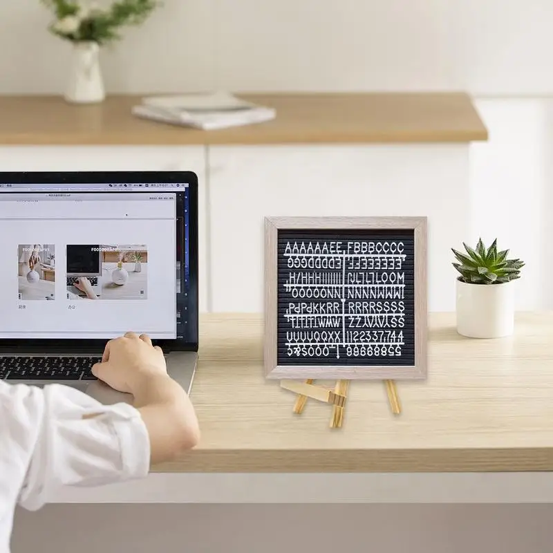 Letter Board Sign Small Felt Message Board Stable Square Letter Sign Fashionable Decoration For Home Work Mother's Day Birthdays