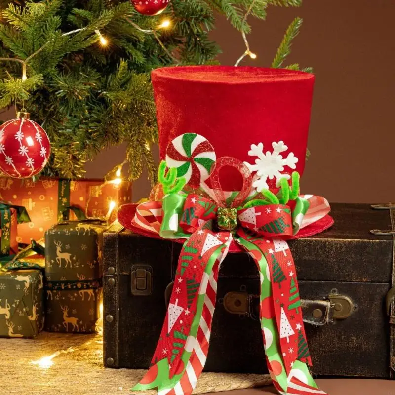 

72XE Праздничная рождественская елочная шапка Мягкие практичные головные уборы унисекс для праздничных вечеринок