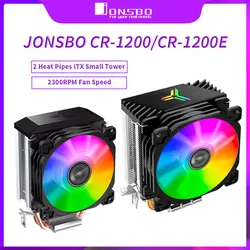 Jonsbo CR1200 Cpu Cooler 2 Heat Pipes Tower Processor Cooler 3Pin For Intel 1151 AMD AM4  RGB Air Cooler Cpu Cooling Fan