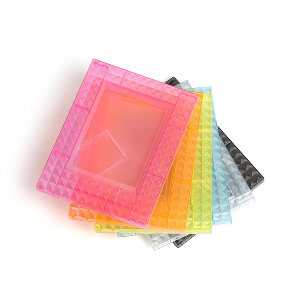 3 Inch Mini Photo Frame Rivet Pattern Colorful Picture Display Stand Picture Frame Desktop Decor Album Idol Photocard Holder INS