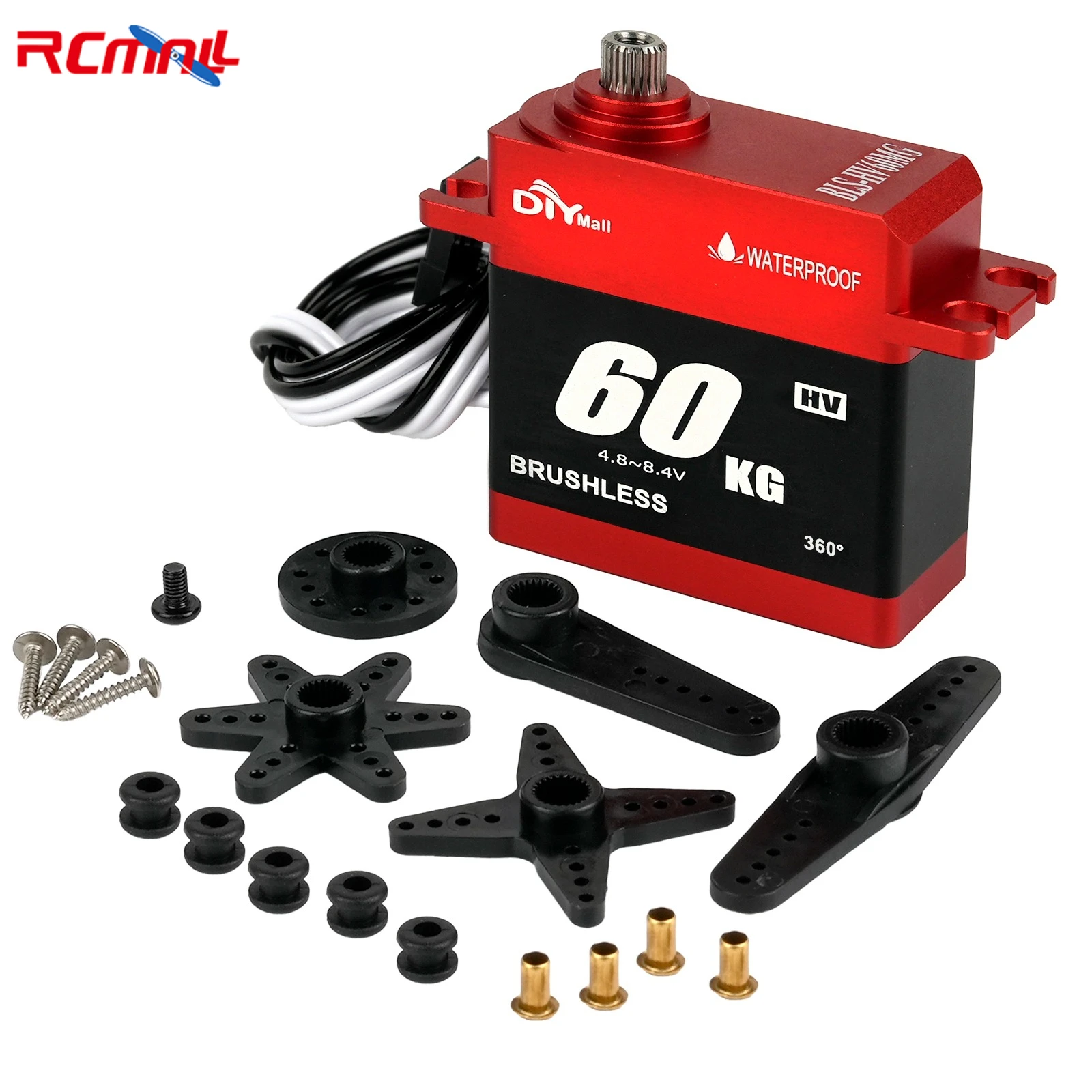 Digitales RC-Servo mit hohem Drehmoment, bürstenloser Servomotor, wasserdicht, Ganzmetall-Hochspannung, 4,8–8,4 V, Lenkservo für 1:8 1:10 RC-Auto – Detail 8