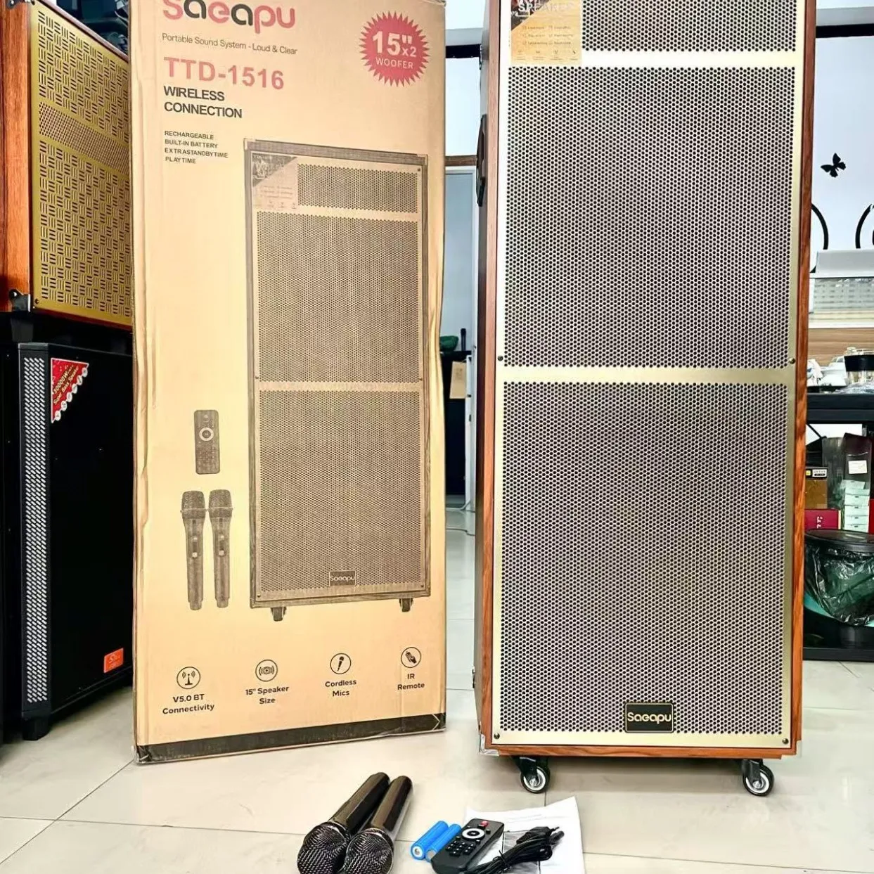 OEM Wholesale Cross-Border Exclusive 15-Inch For Heavy Bass Outdoor Square Dance Sound System Wireless Speaker Plastic 60W