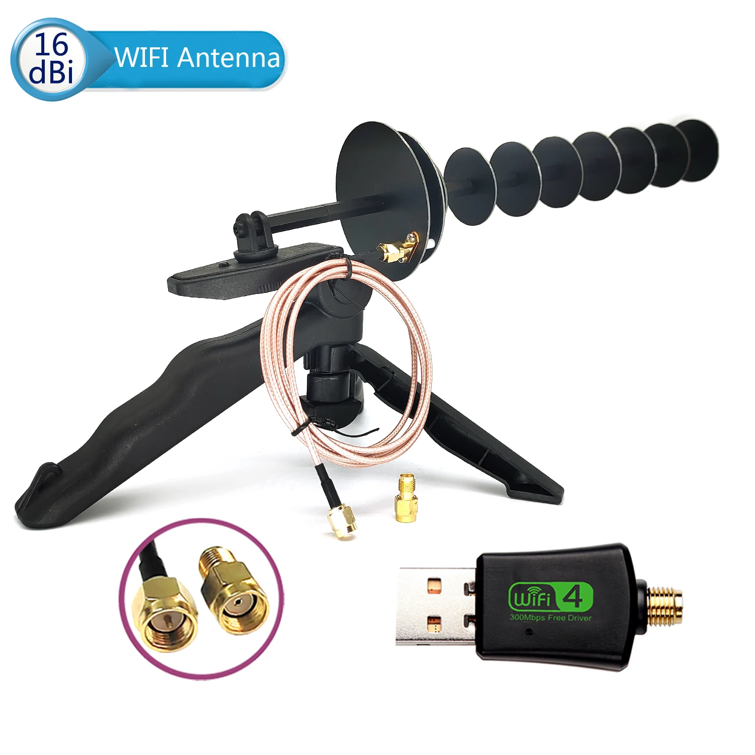 16dBi 2.4GHz WIFI Yagi Antena kierunkowa Wzmocniony sygnał Notebook Komputer stacjonarny Komputer stacjonarny USB Bezprzewodowa karta sieciowa Adapter PCIE