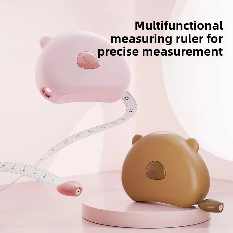 1PCS 1.5m Small Portable Tape Measure Portable Student Soft Leather Measurement Clothes Automatic Recycling Waist Tape Measure