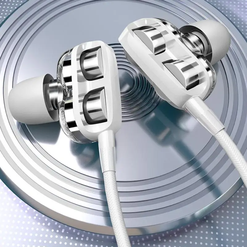 2023 HiFi السلكية سماعة 3.5 مللي متر رباعية النواة الرياضة تشغيل سماعات باس ستيريو سماعة الموسيقى سماعات HD ميكروفون الأيدي الحرة