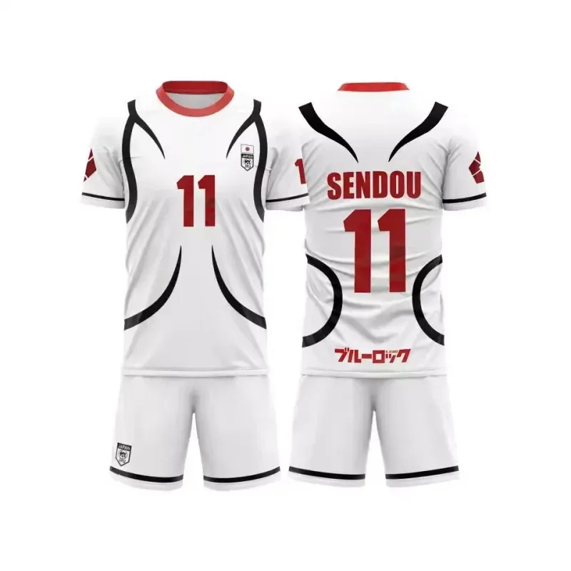 Anime Blue Lock SAE Cosplay Set Japan U20 Team Oliver Aiku CHOU Voetbalshirt #   11 Sendou. #   13 Shidou voetbaluniform 3D-print