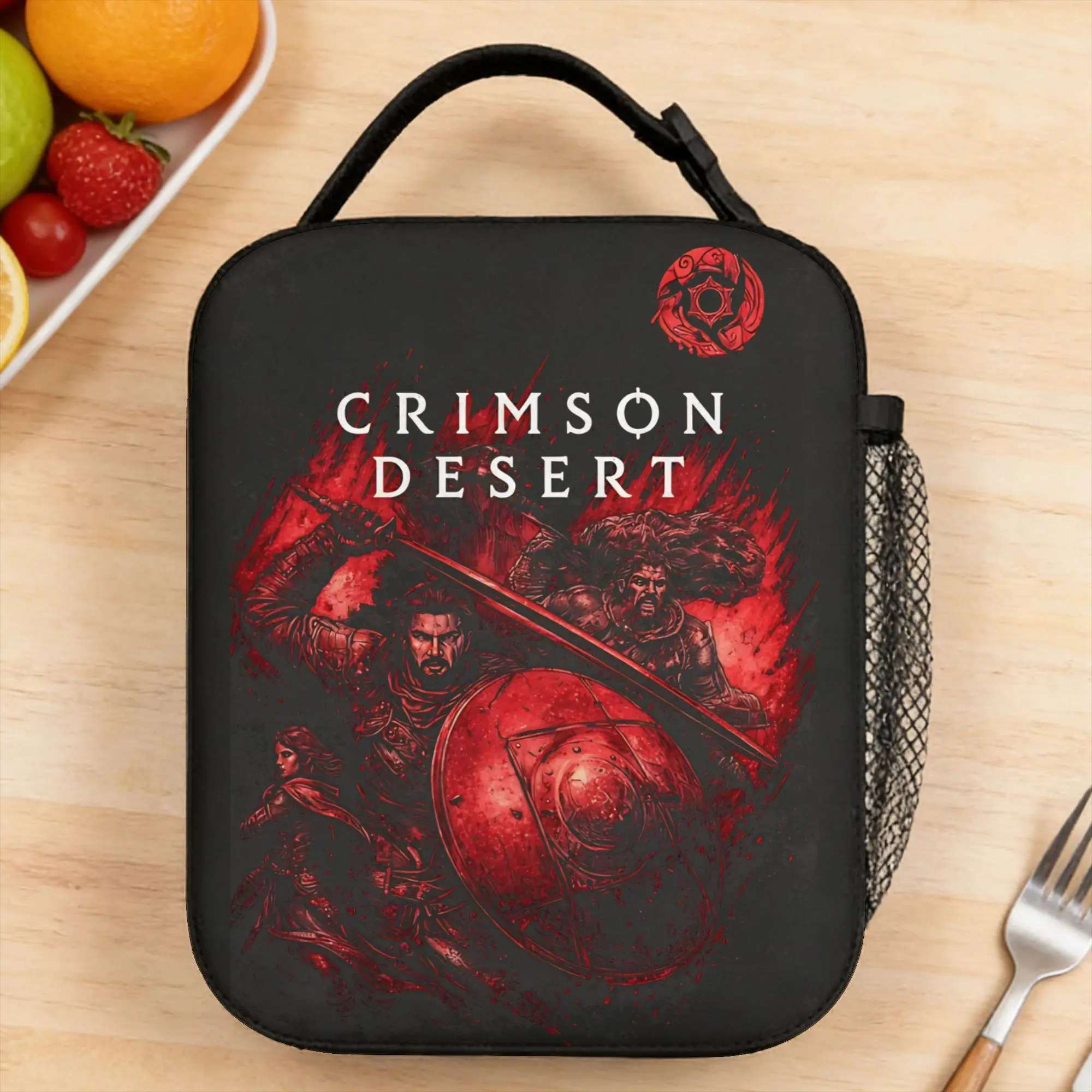 Crimson Desert Open World Games Lunch Bag  Retro Lunch Box For Men Travel Portable Cooler Bag Oxford Custom Tote Food Bags