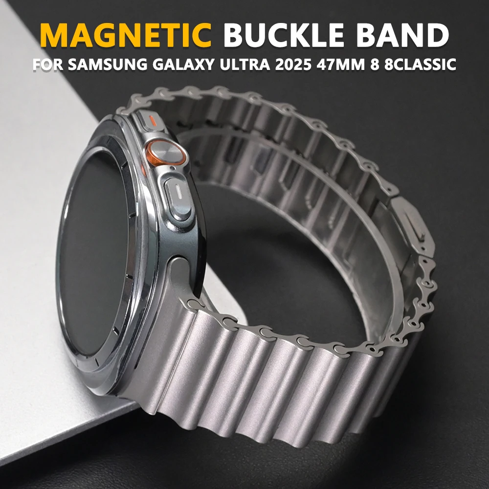 Magnetic Loop Strap For Samsung Galaxy Watch Ultra 2025 47mm 8Classic 46mm Stainless Steel Men Band For GALAXY watch 8 40mm 44mm